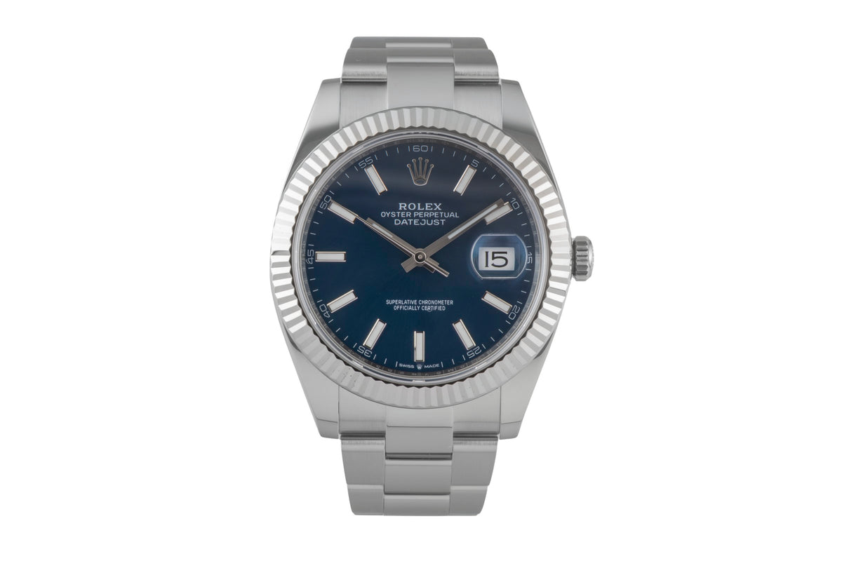 Rolex Datejust 41 Blue Dial Stahl Weissgold Automatik Herrenuhr 126334 B&P 2019 [2606231]