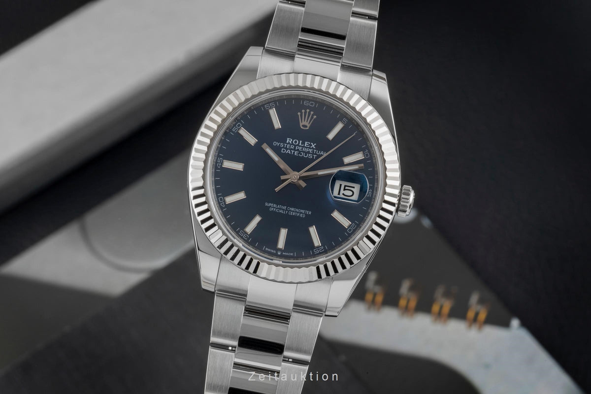 Rolex Datejust 41 Blue Dial Stahl Weissgold Automatik Herrenuhr 126334 B&P 2019 [2606231]