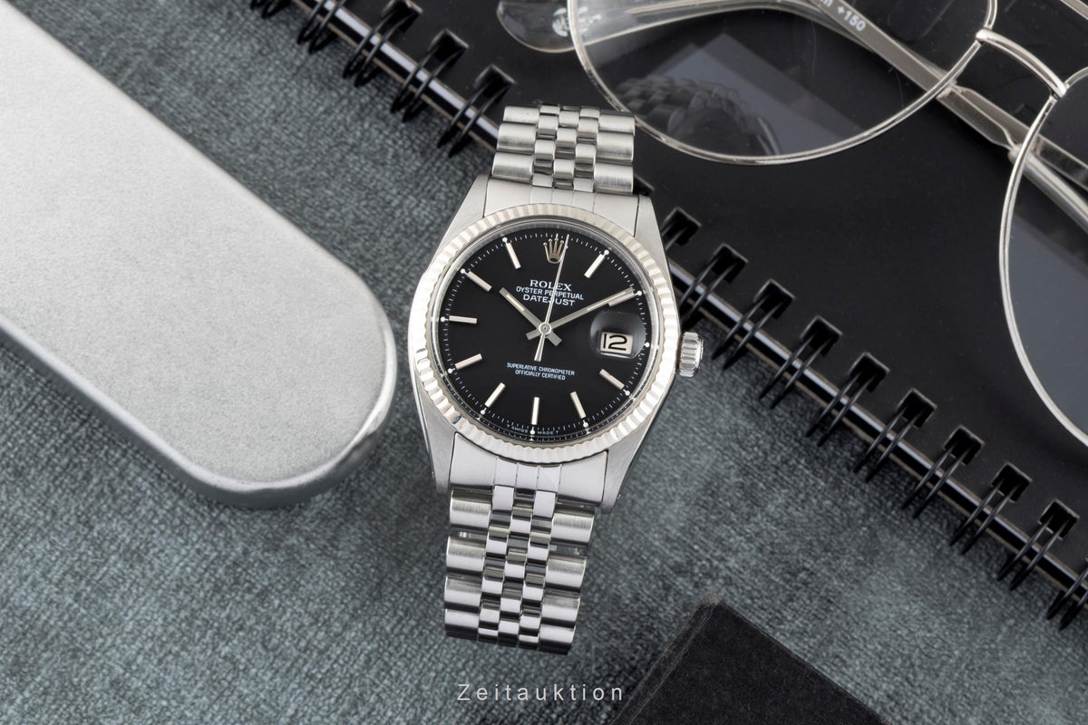 Rolex Datejust 36 Black Dial Stahl / Weissgold Automatik Herrenuhr Ref. 1601 [2606266]