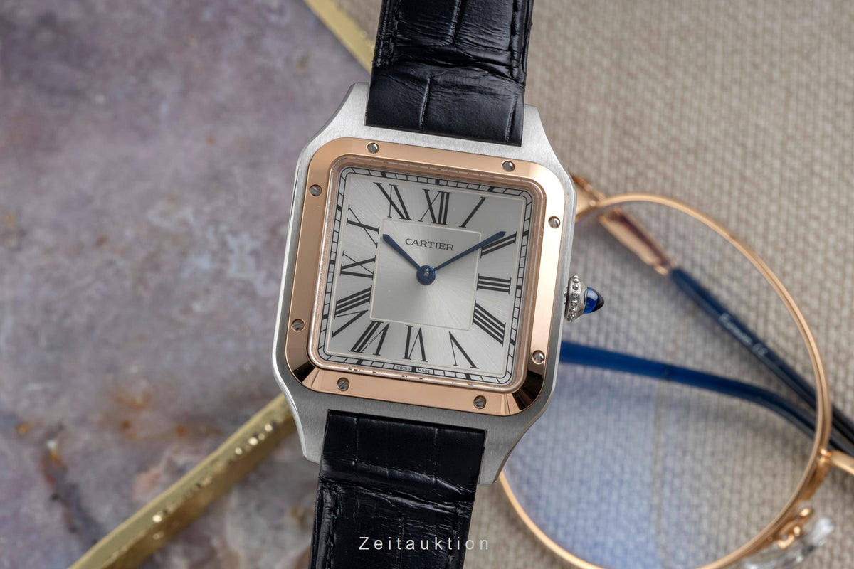 Cartier Santos Dumont steel / gold quartz men's watch W2SA0037  [2606268]