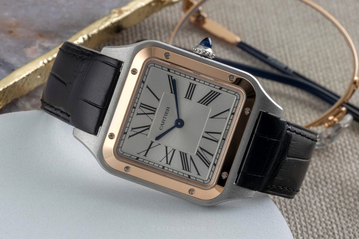 Cartier Santos Dumont steel / gold quartz men's watch W2SA0037  [2606268]