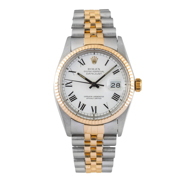 Rolex Datejust 36 Buckley Dial Stahl / Gold Automatik Herrenuhr 16013 Paper 1984 [2606276]