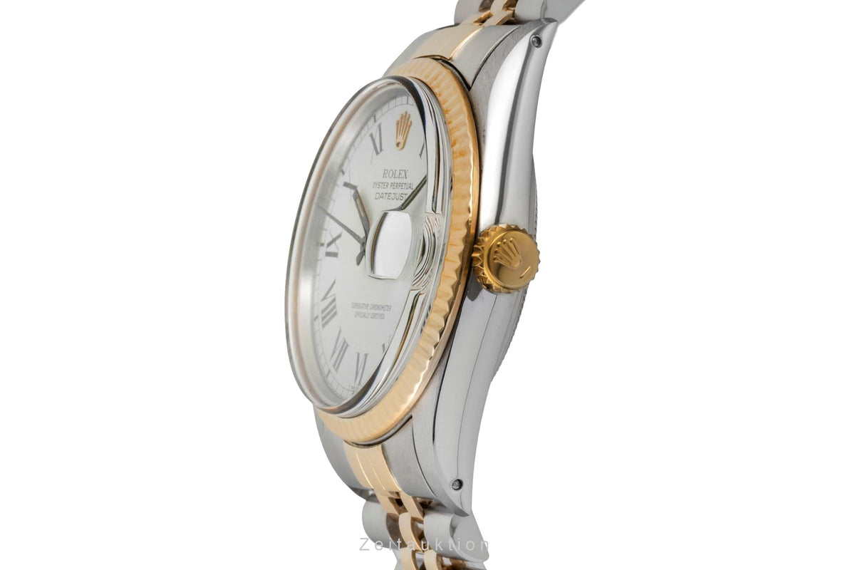 Rolex Datejust 36 Buckley Dial Stahl / Gold Automatik Herrenuhr 16013 Paper 1984 [2606276]
