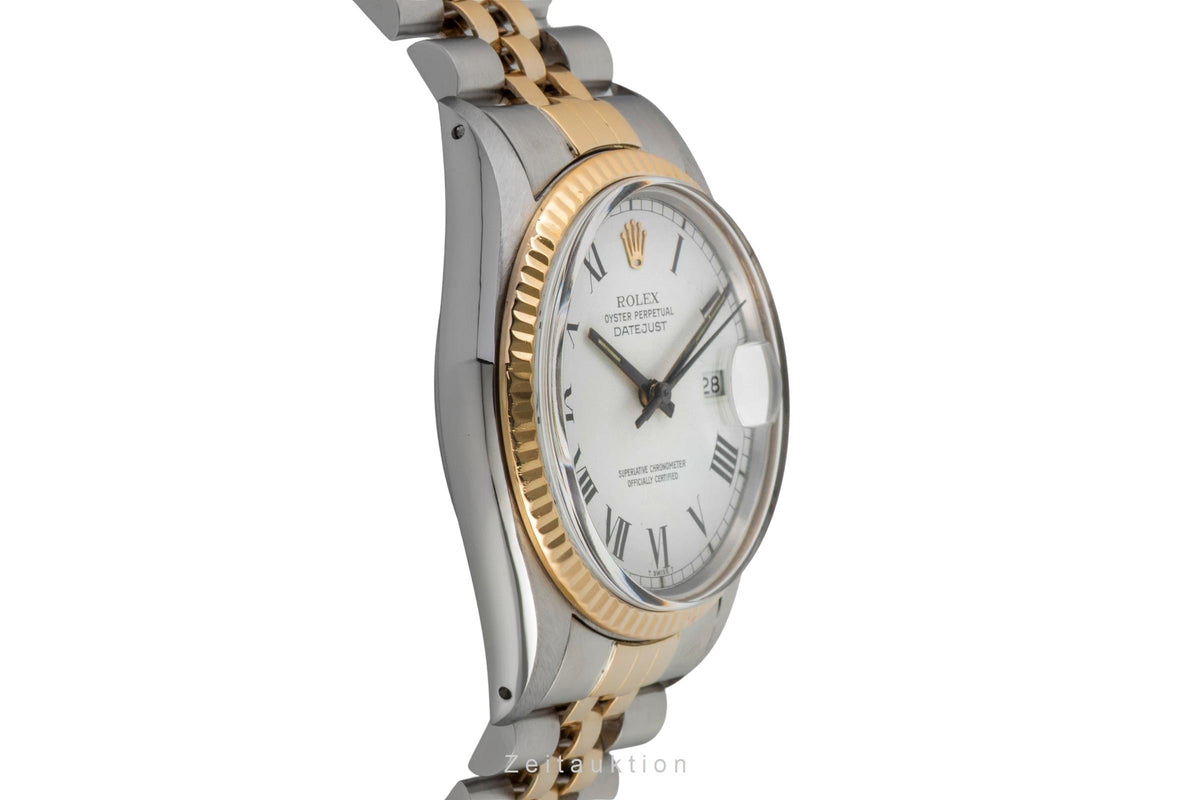 Rolex Datejust 36 Buckley Dial Stahl / Gold Automatik Herrenuhr 16013 Paper 1984 [2606276]