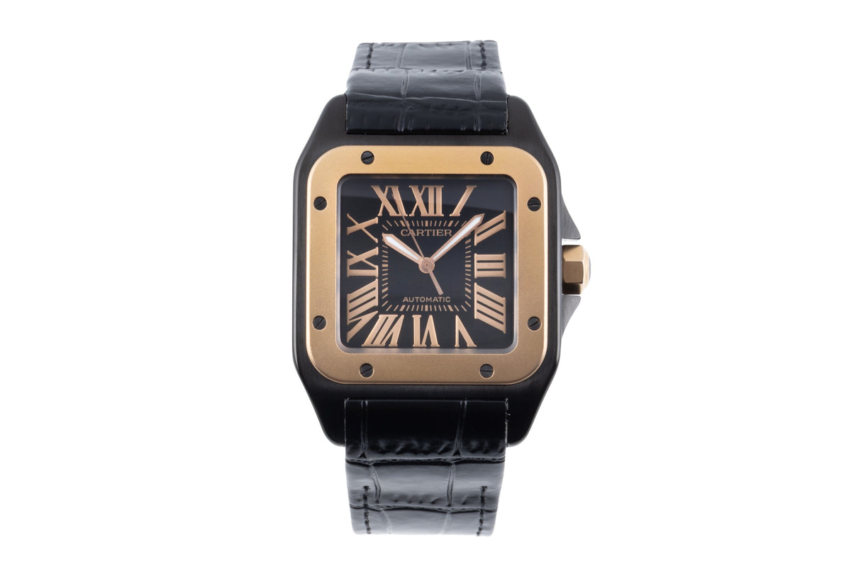 Cartier Santos 100 Stahl / Gold Automatik Herrenuhr Ref. W2020009 2656 B&P 2016 [2606298]
