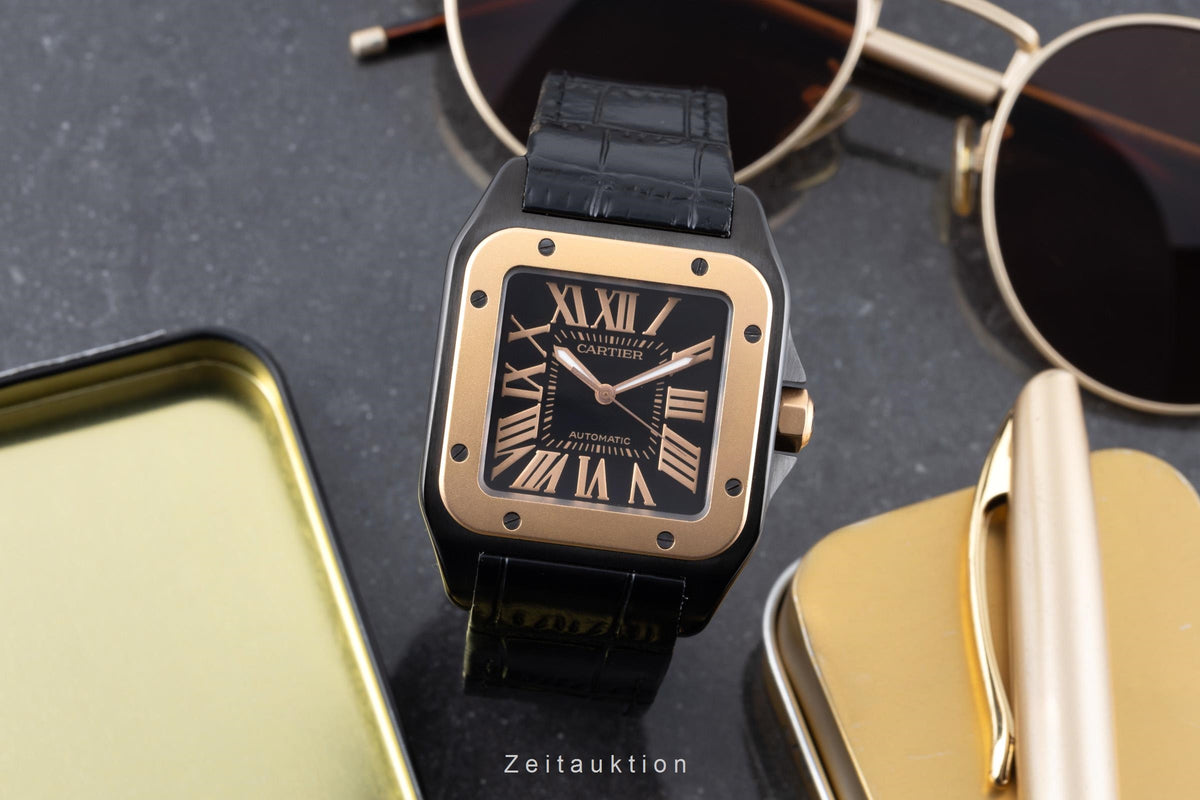 Cartier Santos 100 acier / or  automatique montre pour hommes W2020009  [2606298]