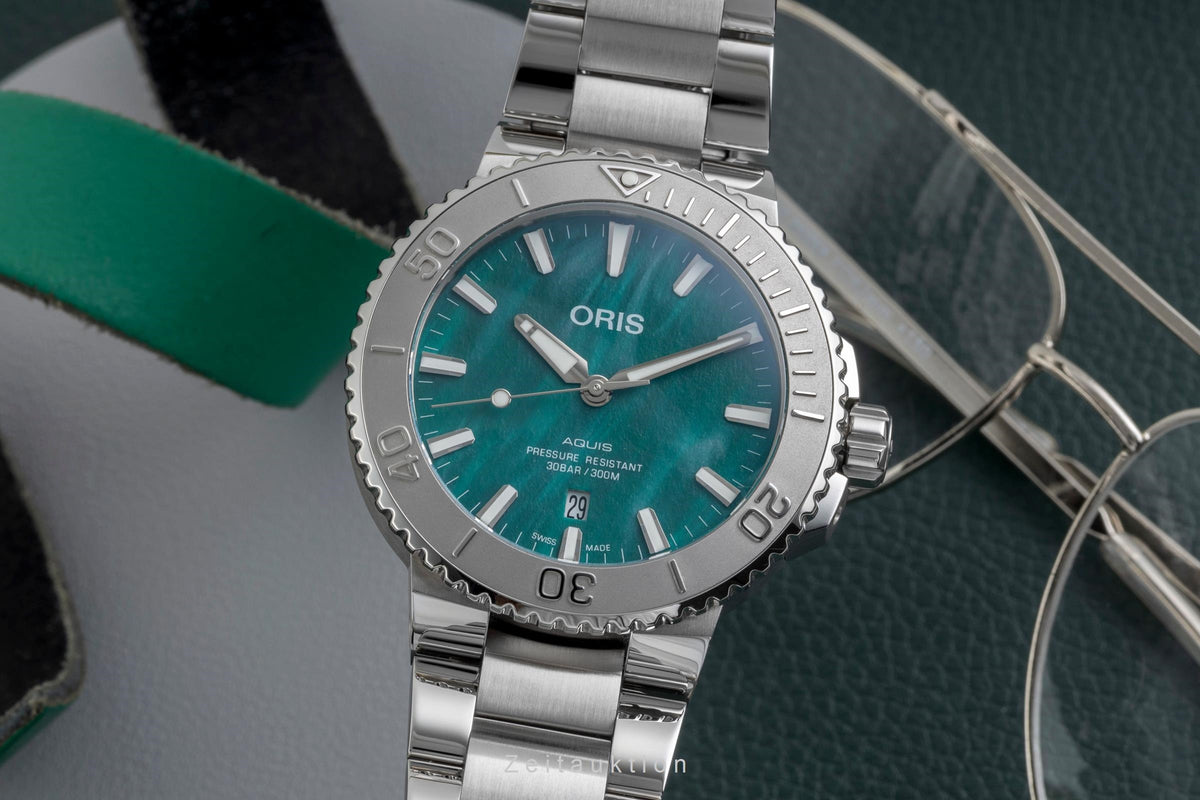 Oris Aquis Date acero automático reloj para caballeros 01 733 7730 4137-07 8 24 05PEB  [2606303]