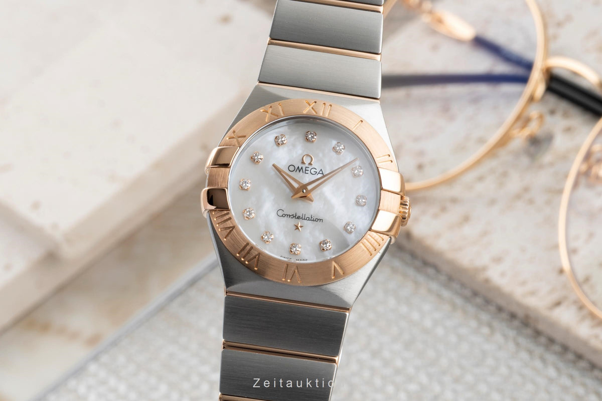 Omega Constellation steel / gold quartz women's watch 123.20.27.60.55.003  [2606331]