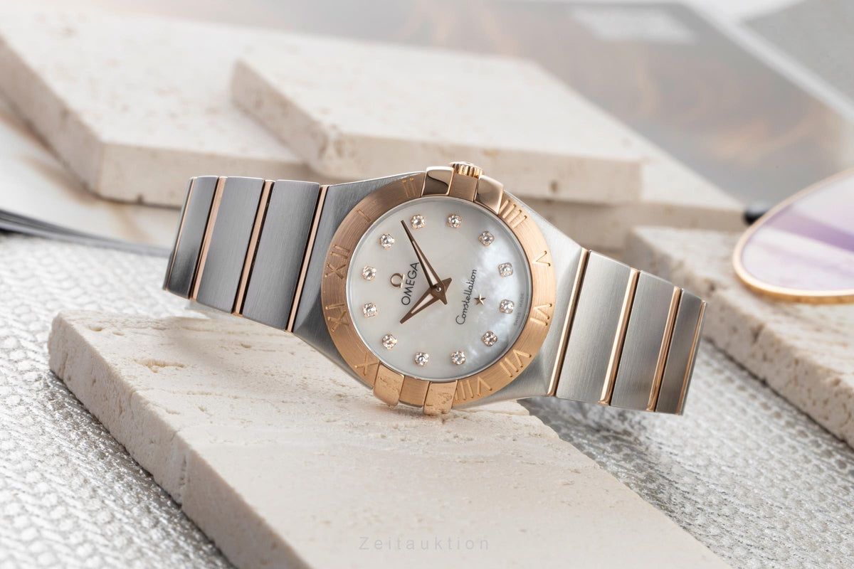 Omega Constellation steel / gold quartz women's watch 123.20.27.60.55.003  [2606331]