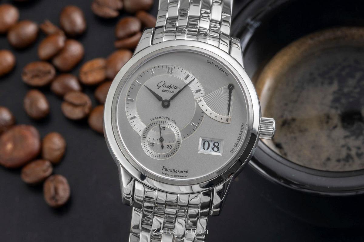 Glashütte Original PanoReserve Stahl Handaufzug Ref.1-65-01-02-02-24 Papiere [2606356]