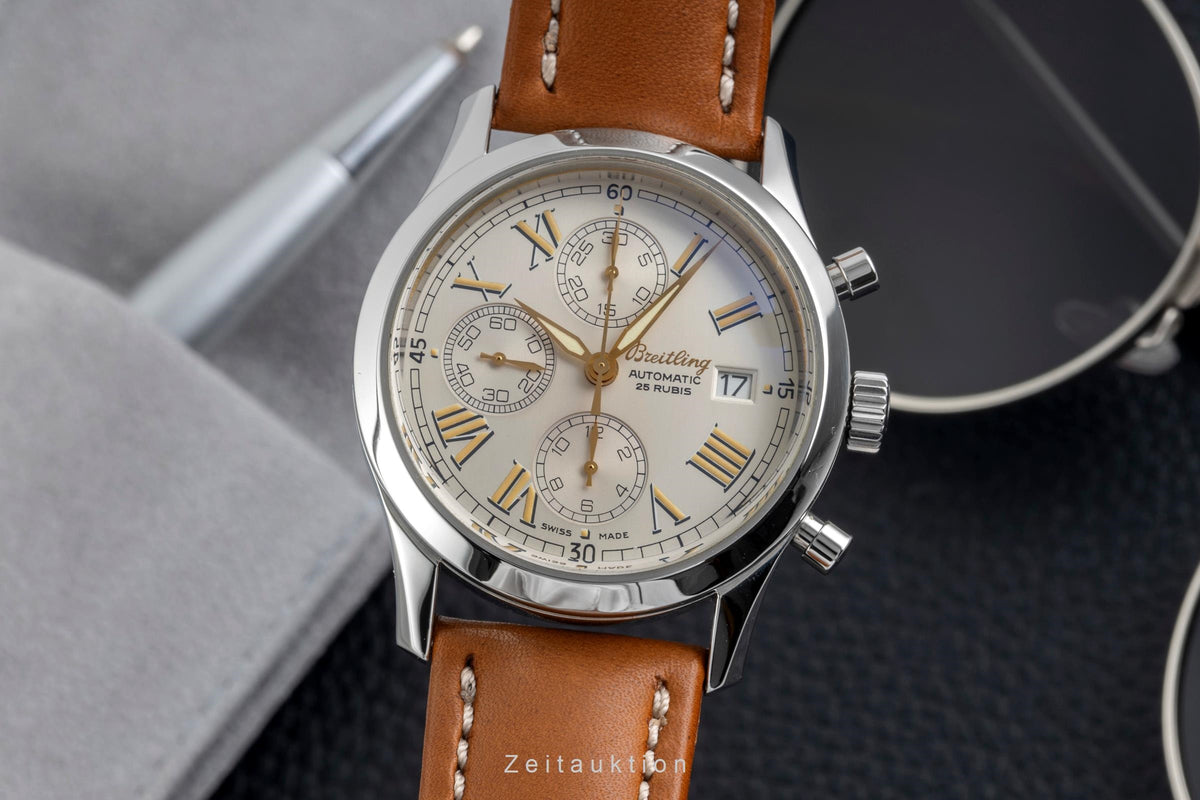 Breitling Grand Premier Chronograph Stahl Automatik Herrenuhr A13024.1 B&P 2000 [2606393]