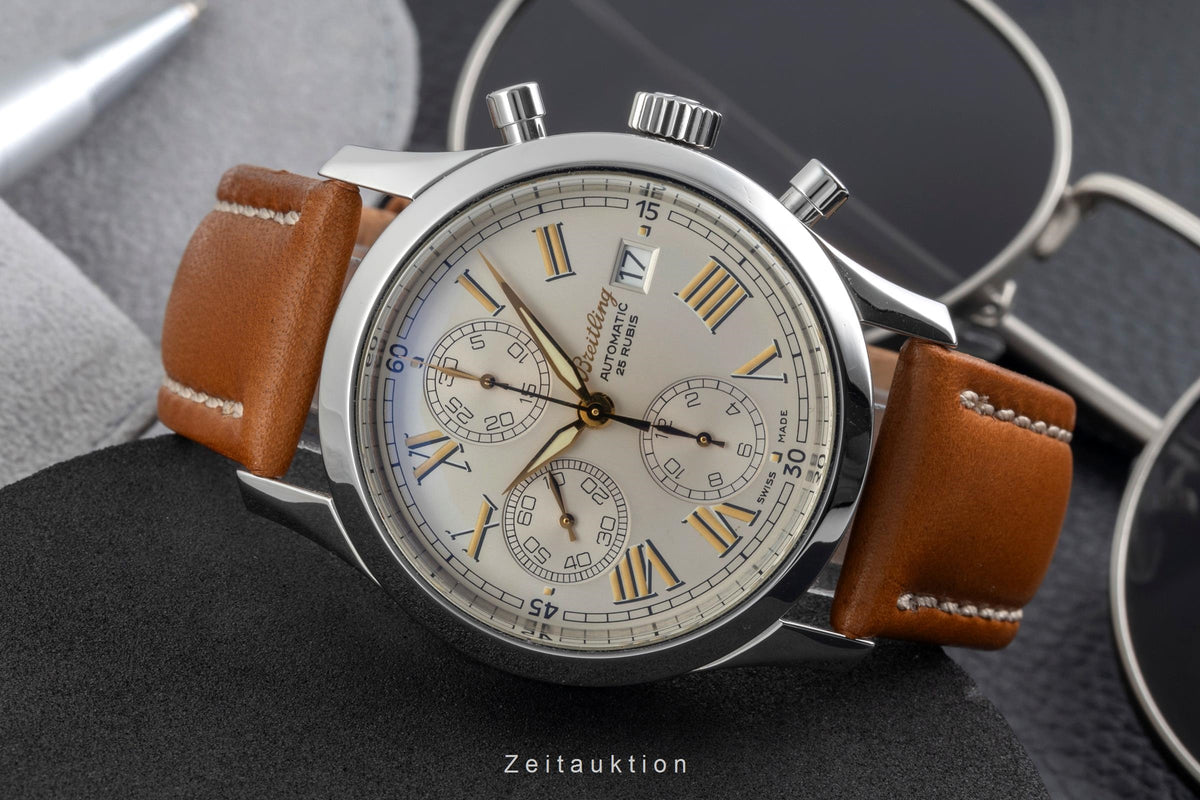 Breitling Grand Premier Chronograph Stahl Automatik Herrenuhr A13024.1 B&P 2000 [2606393]