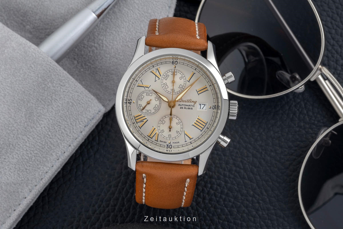 Breitling Grand Premier Chronograph Stahl Automatik Herrenuhr A13024.1 B&P 2000 [2606393]