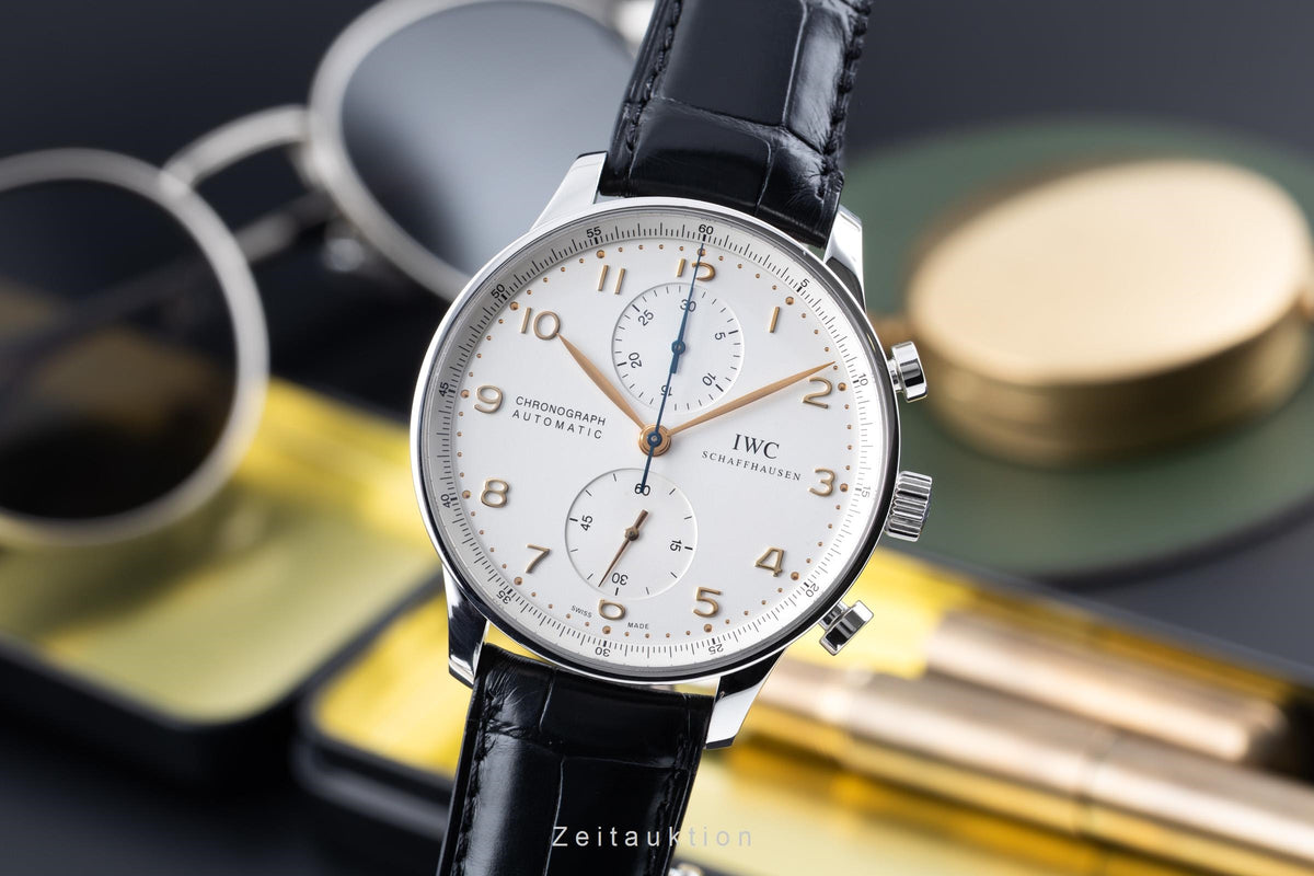 IWC Portugieser chronographe acier automatique montre pour hommes IW371445 LP: 9200EUR  [2606402]