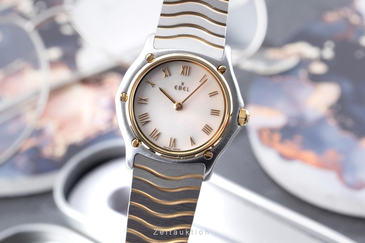 Ebel Classic Wave Lady Stahl / Gold MOP Damenuhr Ref. E1090121 B&P 2001 [2606404]