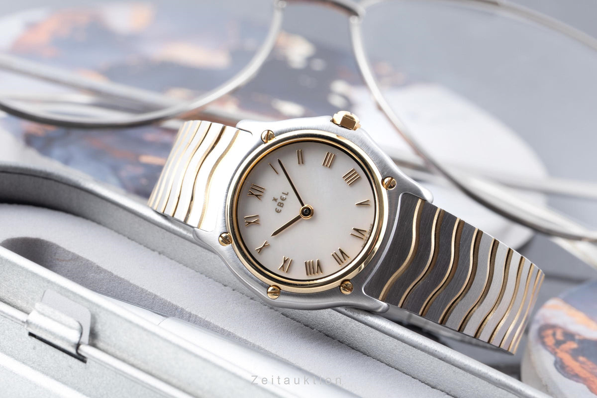 Ebel Classic Wave Lady Stahl / Gold MOP Damenuhr Ref. E1090121 B&P 2001 [2606404]