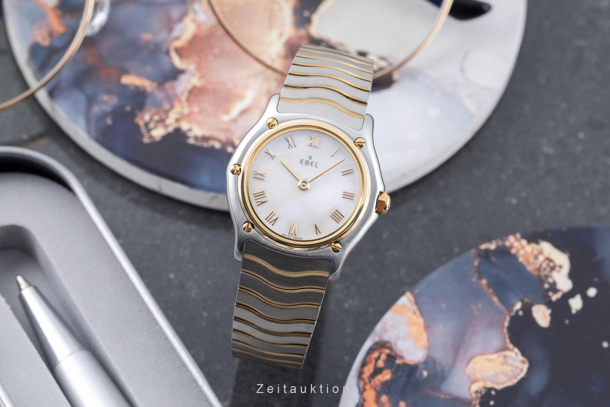 Ebel Classic Wave Lady Stahl / Gold MOP Damenuhr Ref. E1090121 B&P 2001 [2606404]