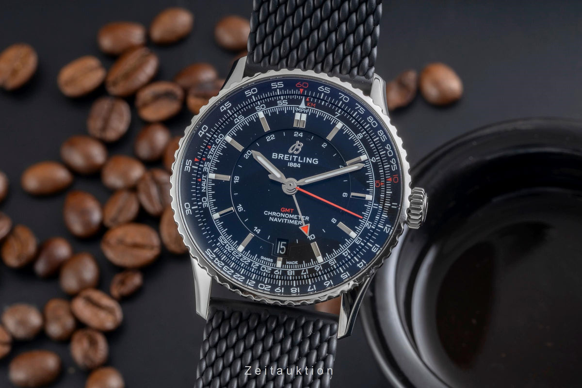 Breitling Navitimer GMT acier automatique montre pour hommes A32310251B1A1 LP: 6100EUR  [2606417]
