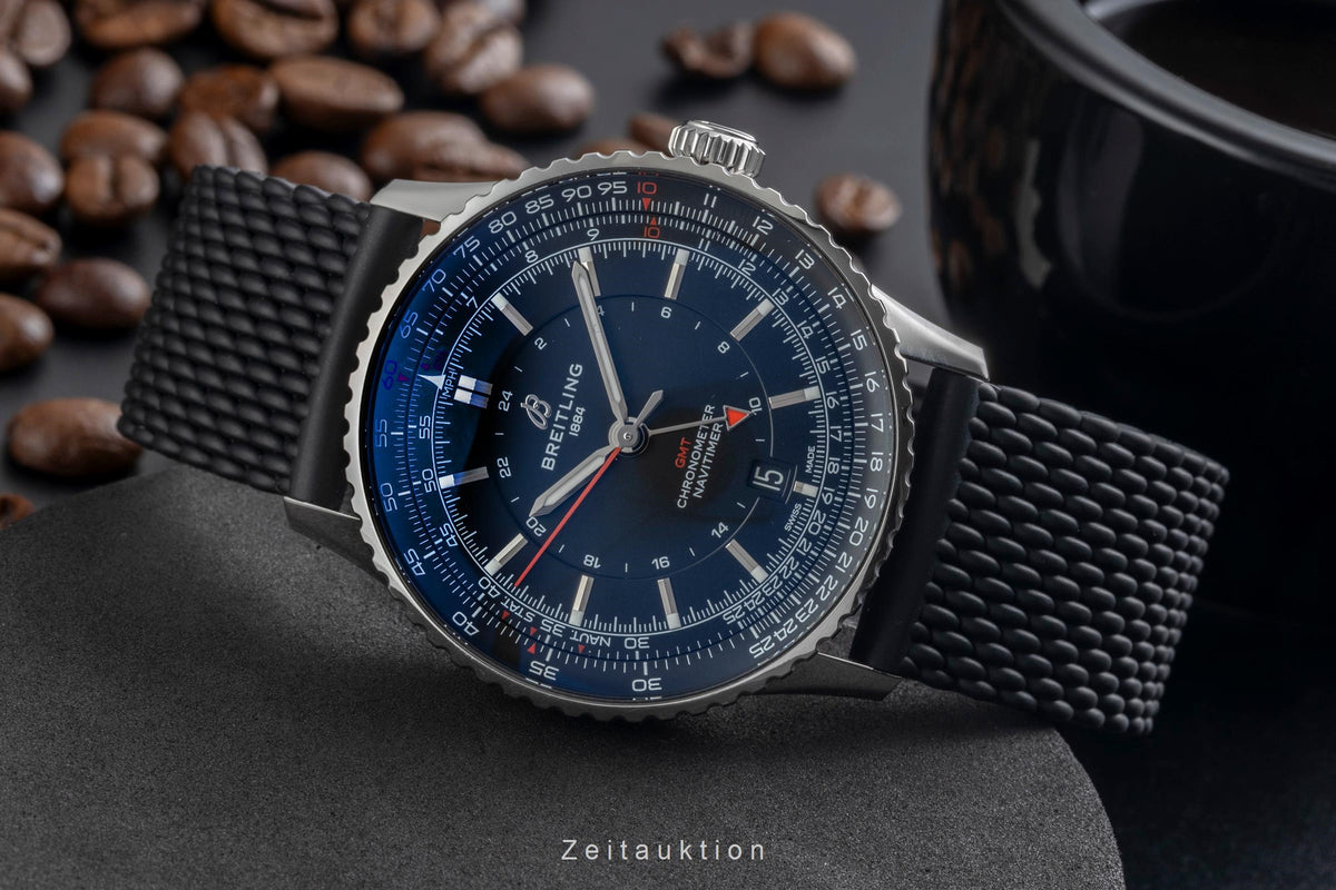 Breitling Navitimer GMT acier automatique montre pour hommes A32310251B1A1 LP: 6100EUR  [2606417]