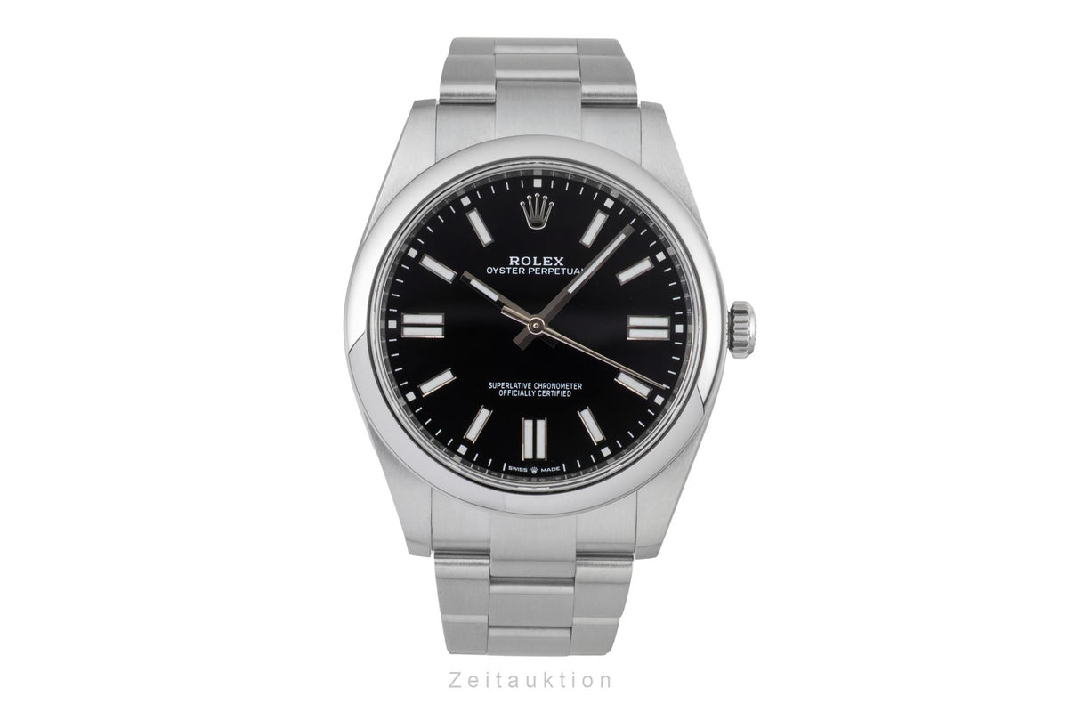Rolex Oyster Perpetual Black Dial Stahl Automatik Herren Ref. 124300 Papers 2021 [2606425]