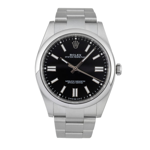 Rolex Oyster Perpetual Black Dial Stahl Automatik Herren Ref. 124300 Papers 2021 [2606425]