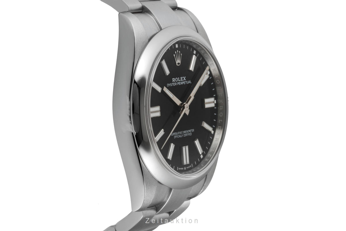 Rolex Oyster Perpetual Black Dial Stahl Automatik Herren Ref. 124300 Papers 2021 [2606425]