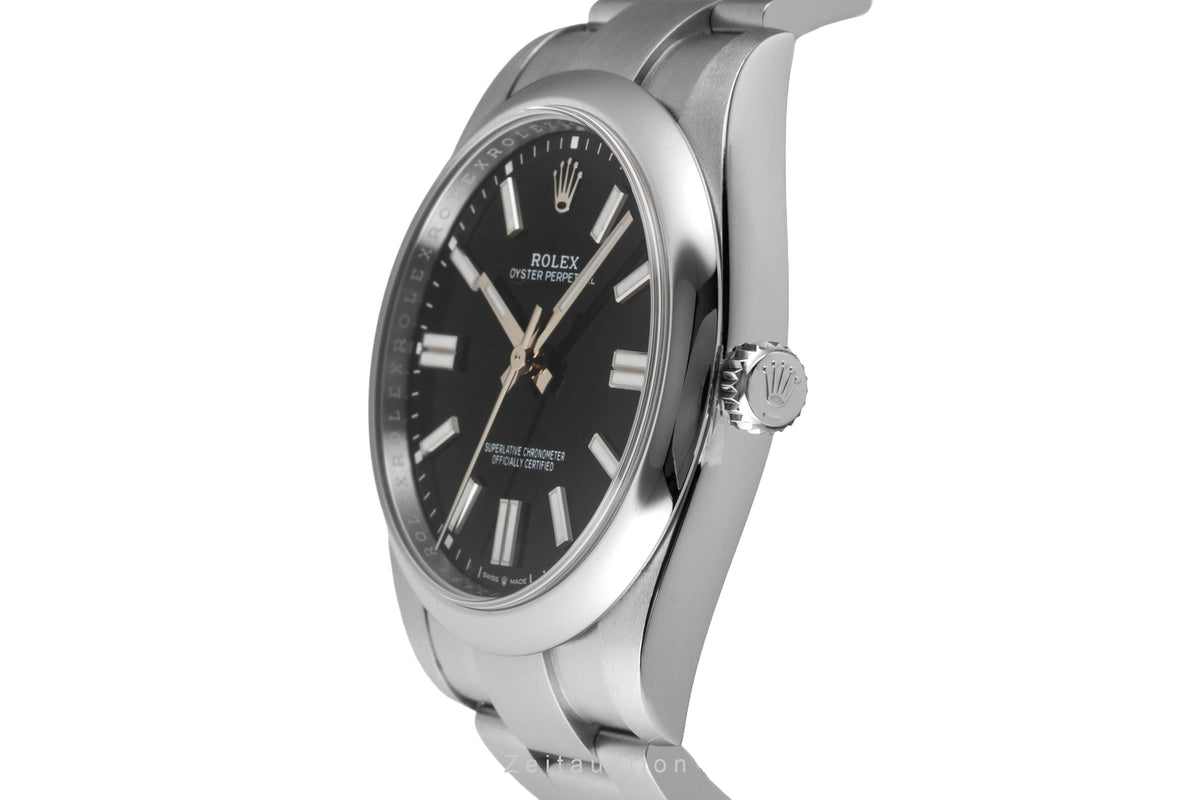 Rolex Oyster Perpetual Black Dial Stahl Automatik Herren Ref. 124300 Papers 2021 [2606425]