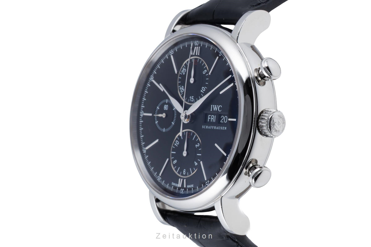 IWC Portofino Chronograph Black Dial Stahl Automatik Herrenuhr Ref. IW391008 [2606439]