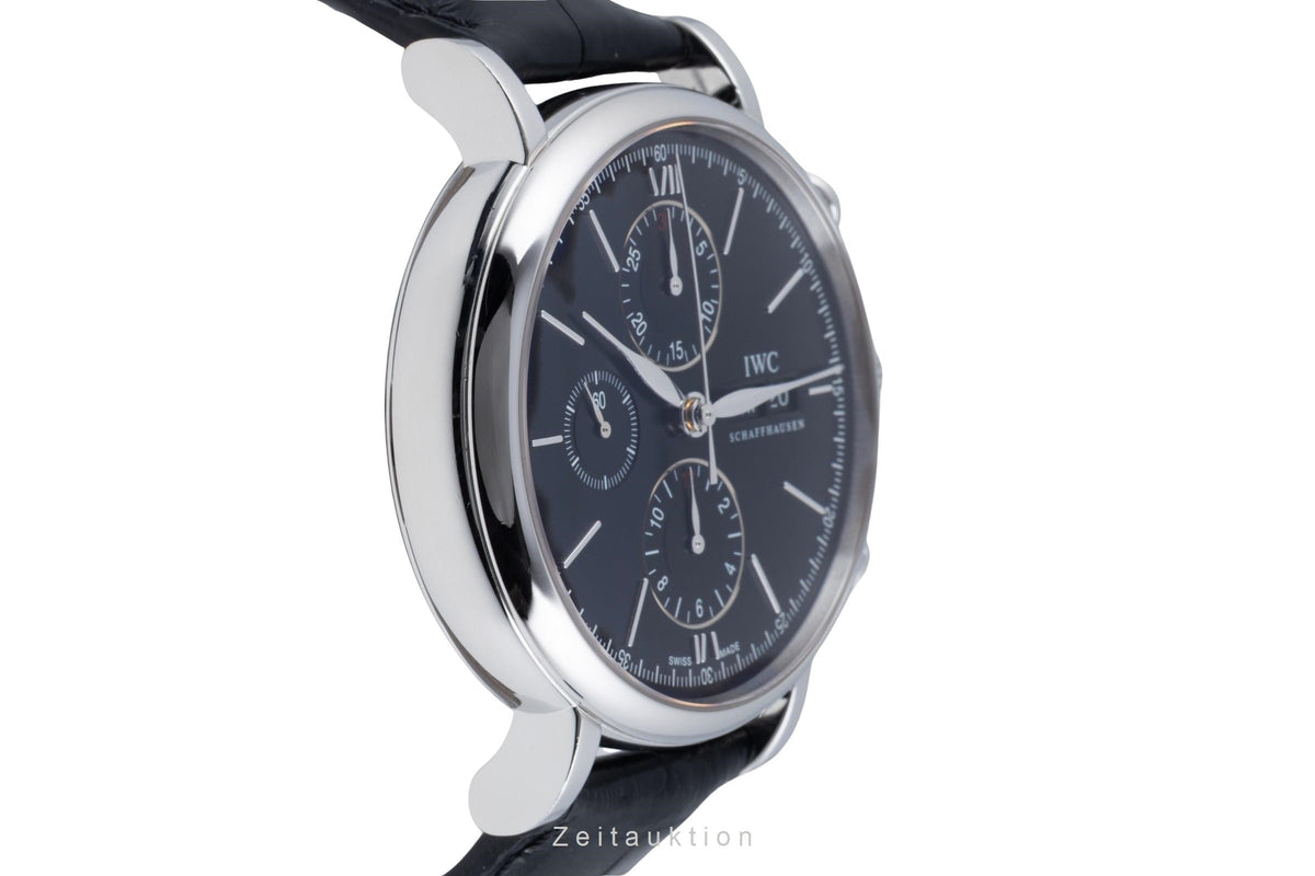 IWC Portofino Chronograph Black Dial Stahl Automatik Herrenuhr Ref. IW391008 [2606439]
