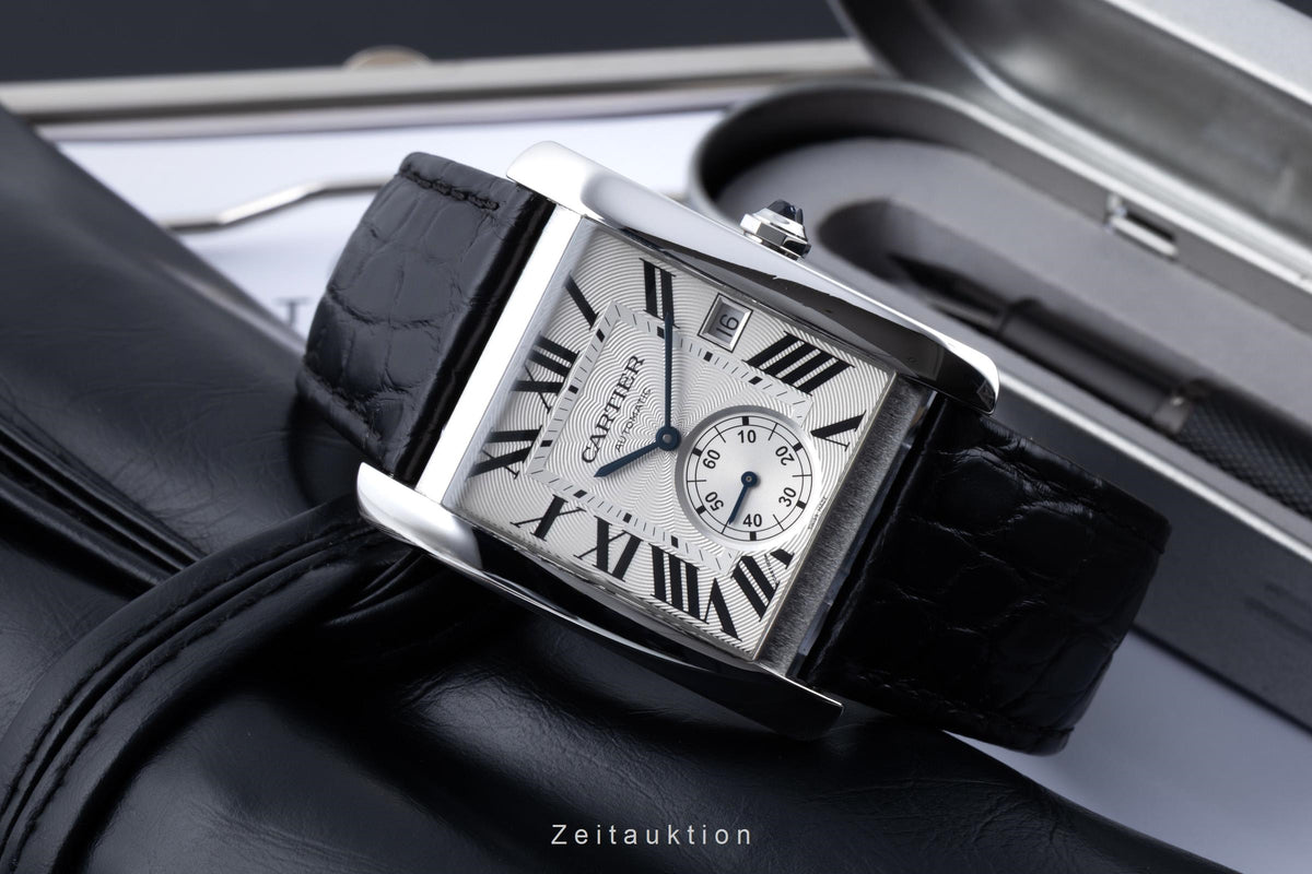 Cartier Tank MC Automatik Edelstahl Herrenuhr Ref. W5330003 Klassiker B&P [2606454]