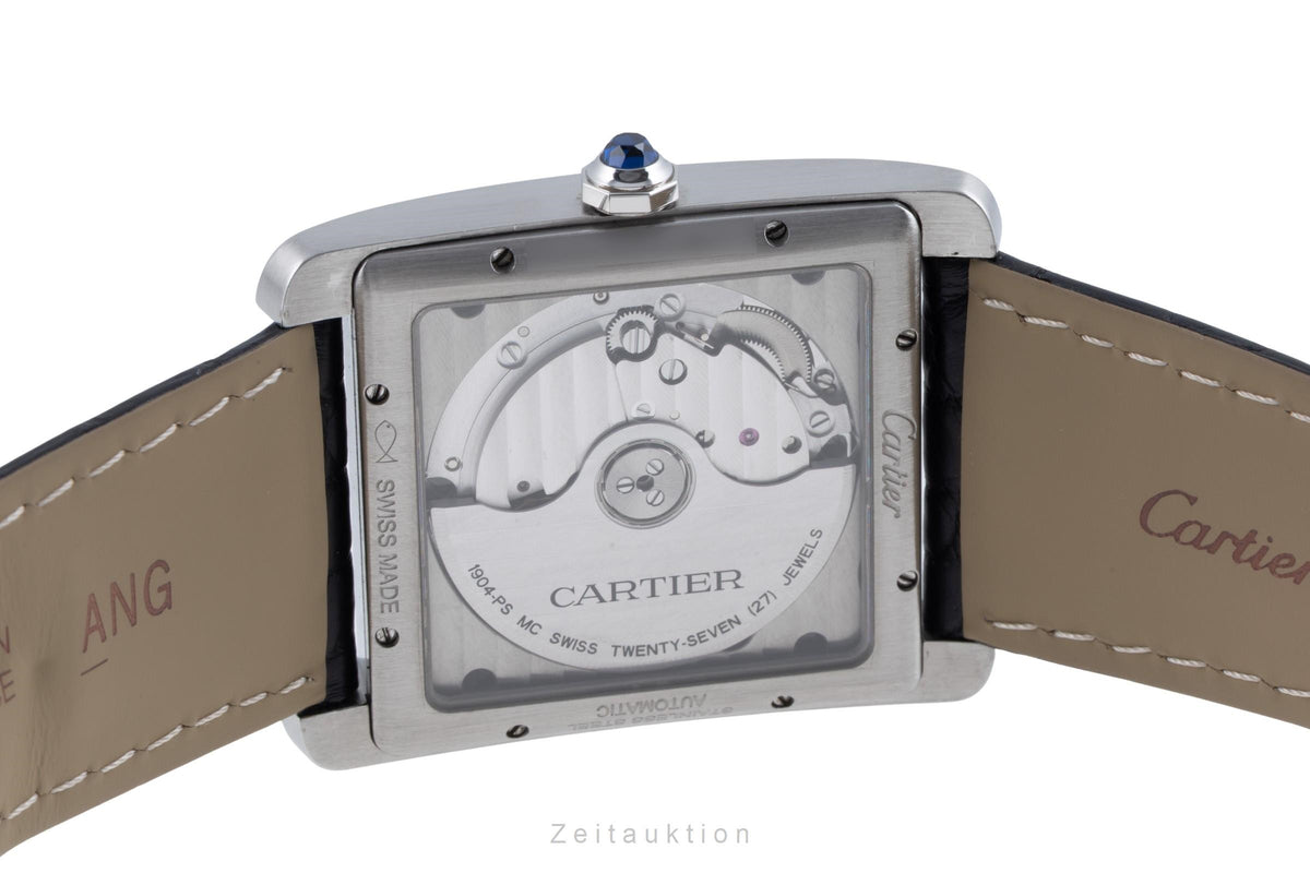 Cartier Tank MC Automatik Edelstahl Herrenuhr Ref. W5330003 Klassiker B&P [2606454]