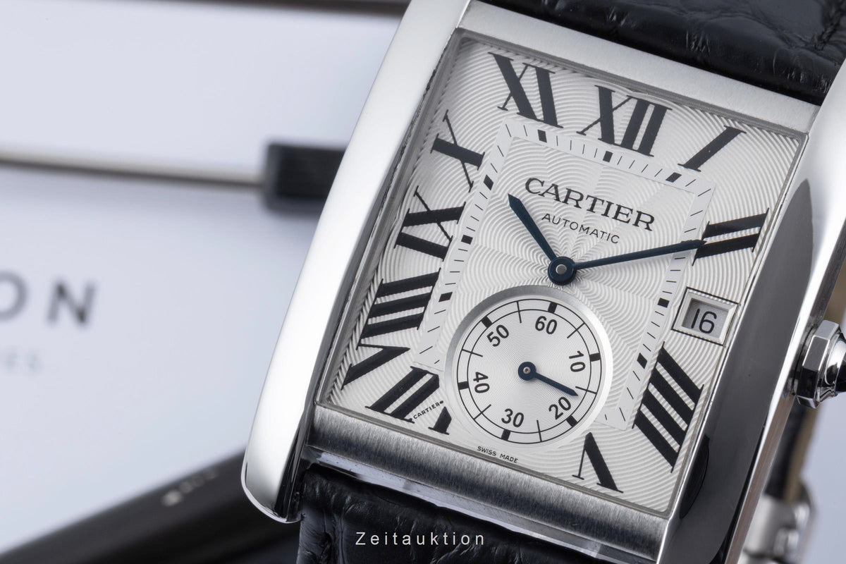 Cartier Tank MC Automatik Edelstahl Herrenuhr Ref. W5330003 Klassiker B&P [2606454]