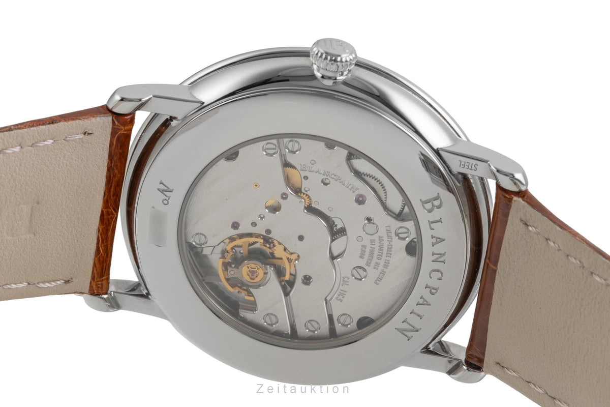 Blancpain Villeret acciaio carica manuale orologio da uomo 6606-1127-55B LP: 11100EUR  [2606469]
