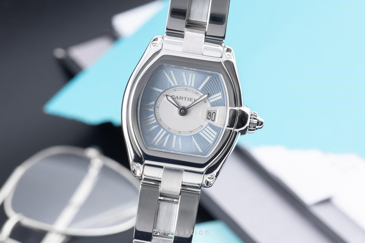 Cartier Roadster Light Blue Dial Stahl Quarz Damenuhr Ref. 2675 Klasskier [2606494]