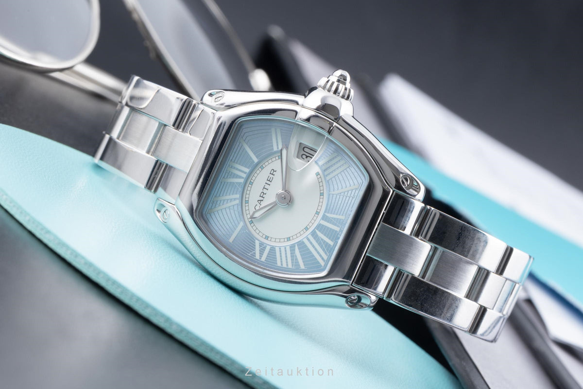 Cartier Roadster Light Blue Dial Stahl Quarz Damenuhr Ref. 2675 Klasskier [2606494]