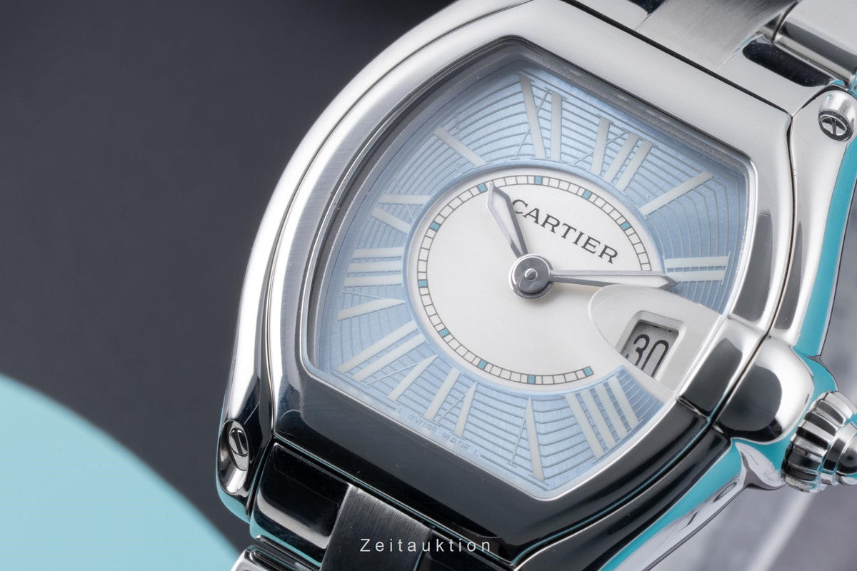 Cartier Roadster Light Blue Dial Stahl Quarz Damenuhr Ref. 2675 Klasskier [2606494]
