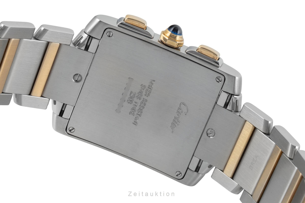 Cartier Tank Francaise chronograph steel / gold quartz men's watch W51004Q4  [2606495]