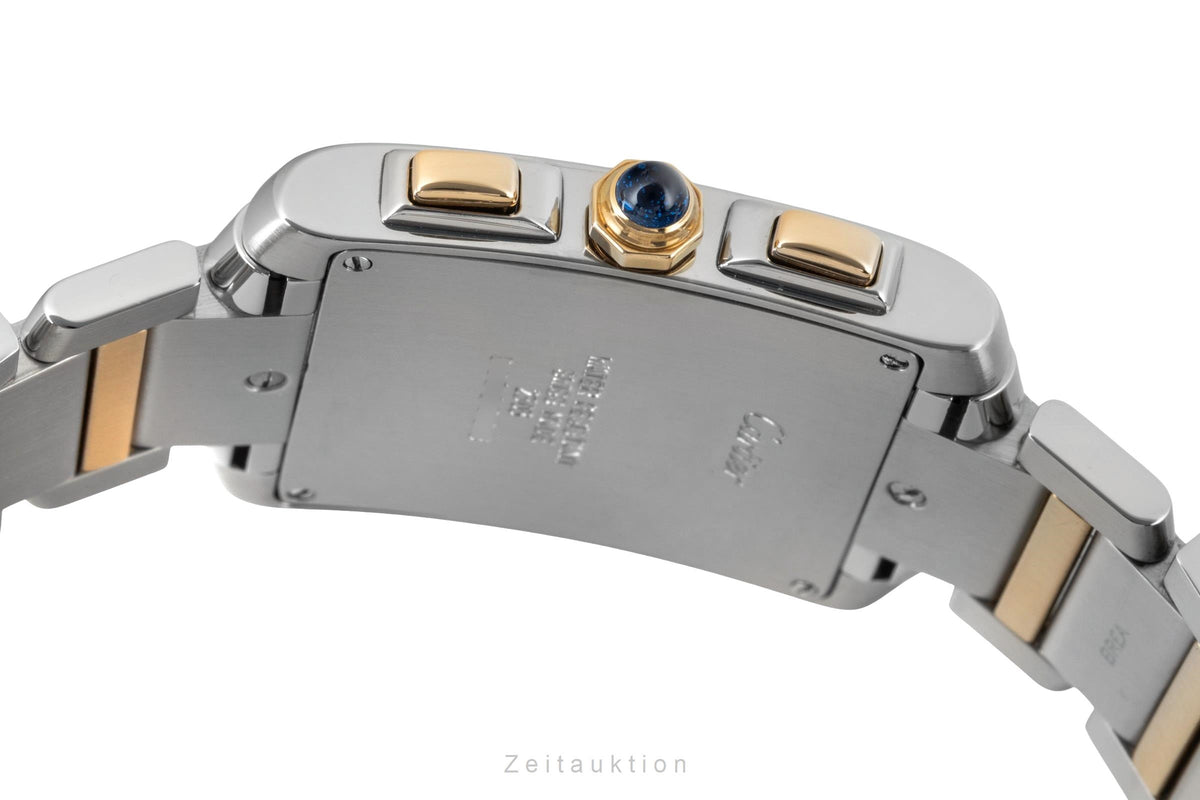 Cartier Tank Francaise chronograph steel / gold quartz men's watch W51004Q4  [2606495]
