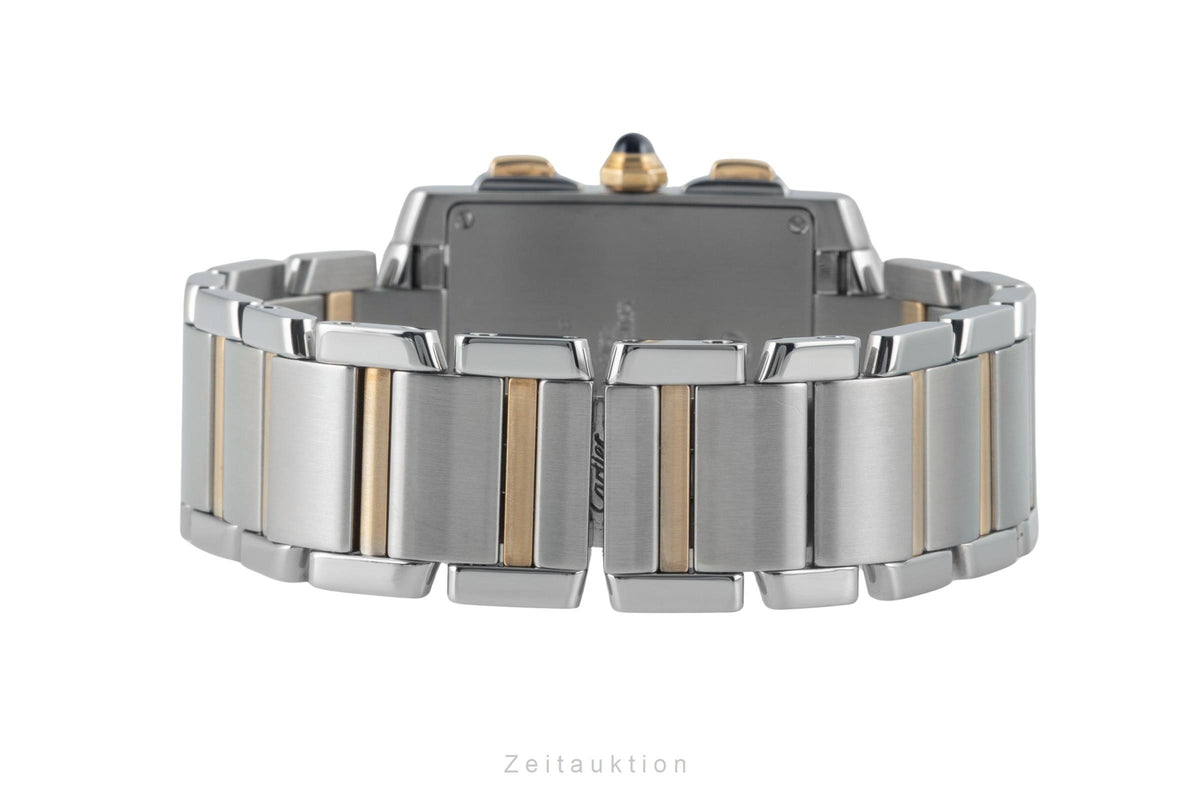 Cartier Tank Francaise chronograph steel / gold quartz men's watch W51004Q4  [2606495]