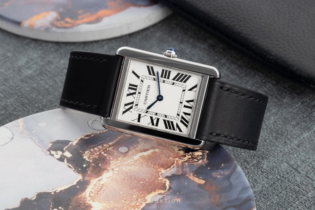Cartier Tank steel quartz men's watch W1018355  [2606546]