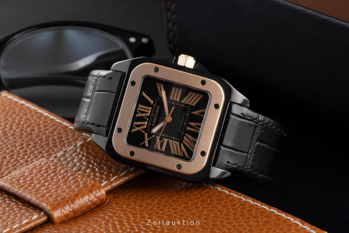 Cartier Santos 100 steel / gold automatic men's watch W2020007  [2606564]