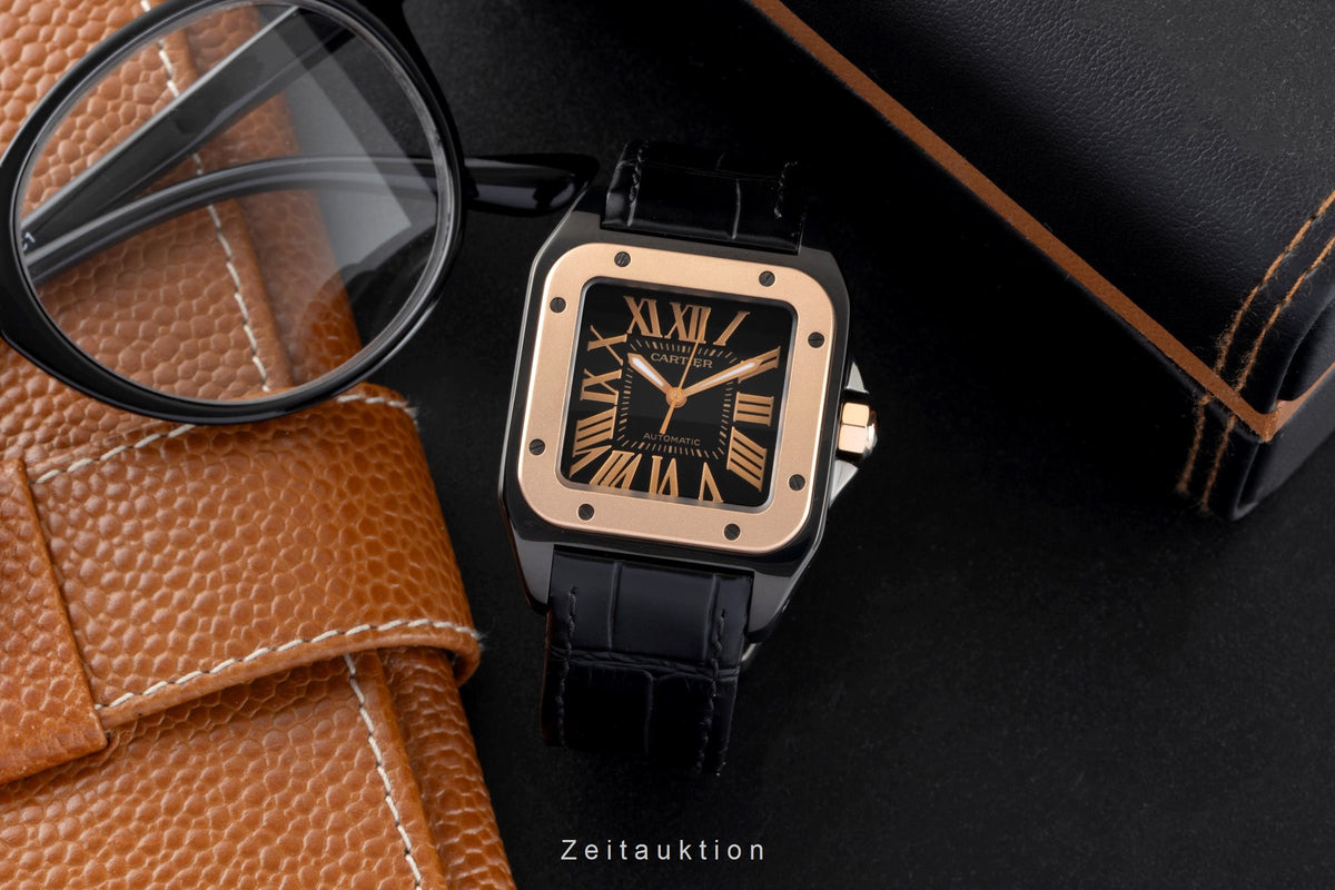 Cartier Santos 100 steel / gold automatic men's watch W2020007  [2606564]