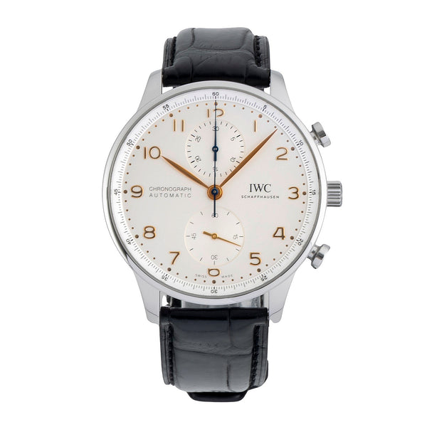 IWC Portugieser chronograph steel automatic men's watch IW371604 LP: 9100EUR  [2606582]