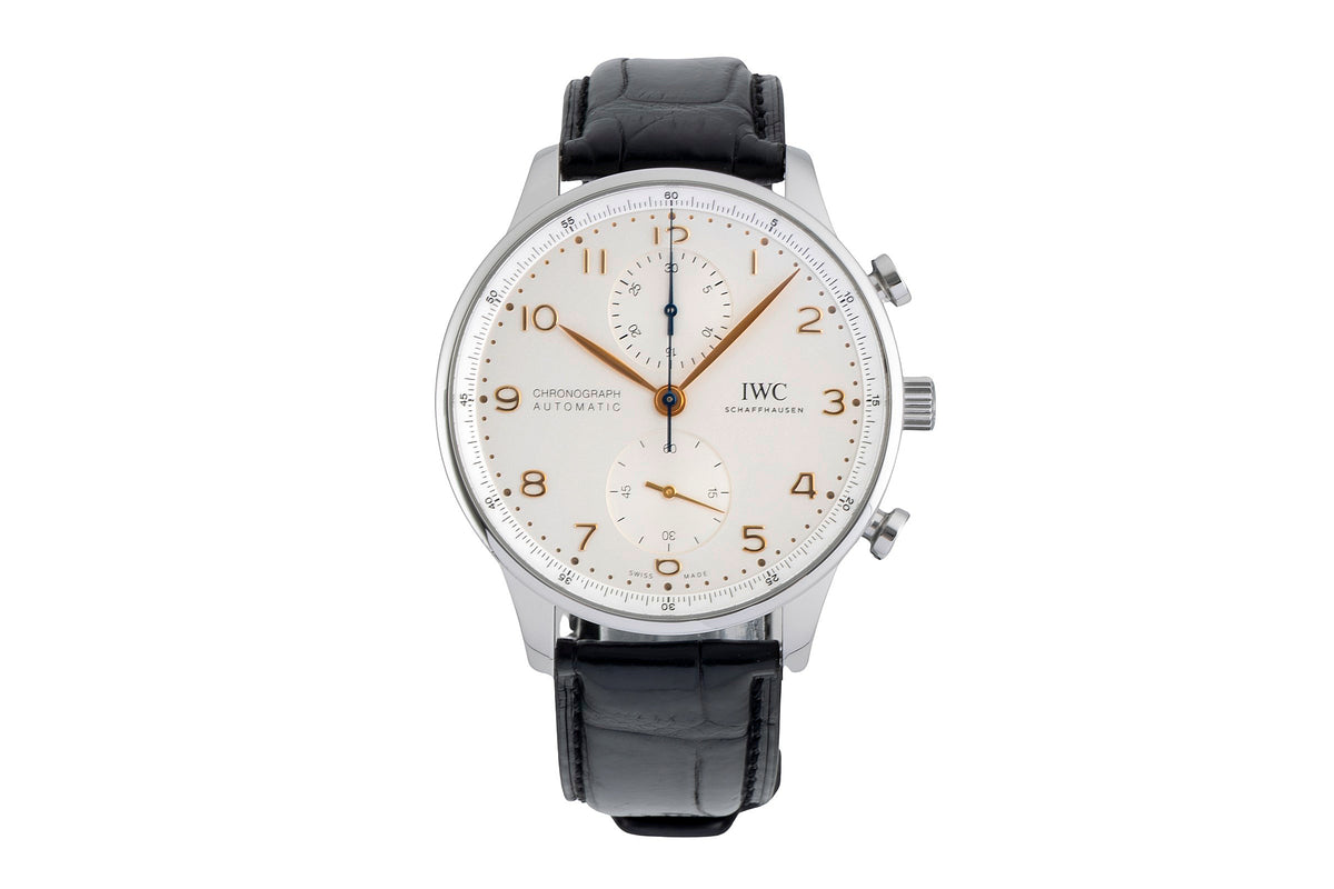 IWC Portugieser chronograph steel automatic men's watch IW371604 LP: 9100EUR  [2606582]