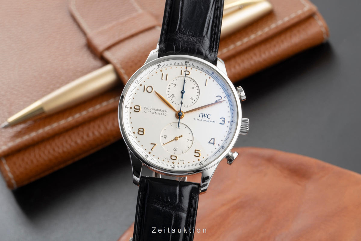 IWC Portugieser chronograph steel automatic men's watch IW371604 LP: 9100EUR  [2606582]