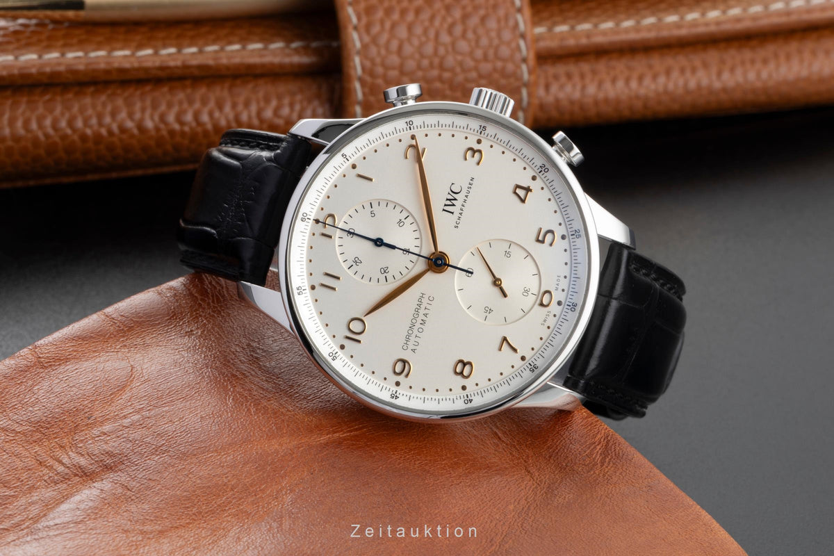 IWC Portugieser chronograph steel automatic men's watch IW371604 LP: 9100EUR  [2606582]