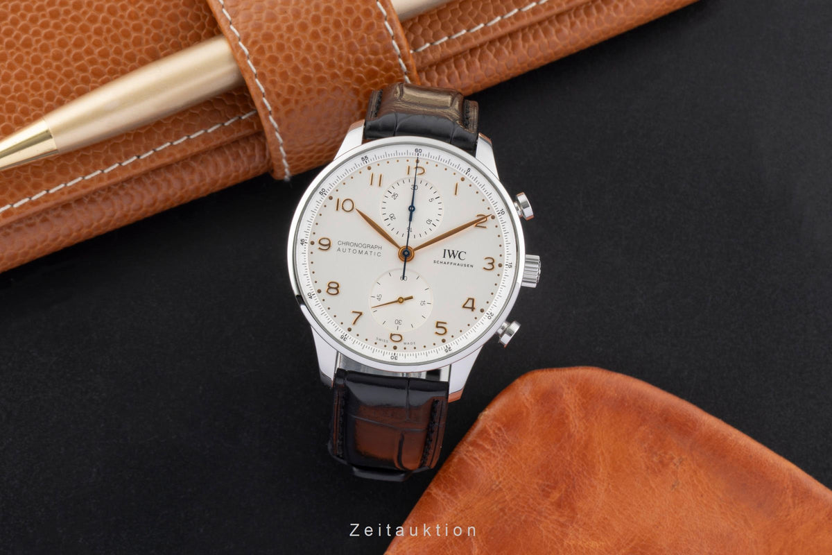 IWC Portugieser chronograph steel automatic men's watch IW371604 LP: 9100EUR  [2606582]