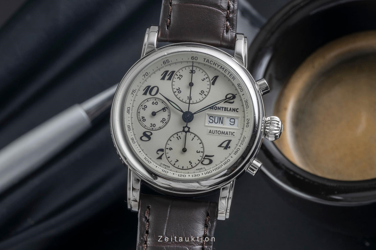 Montblanc Meisterstück chronographe acier automatique montre pour hommes 7016  [2606595]