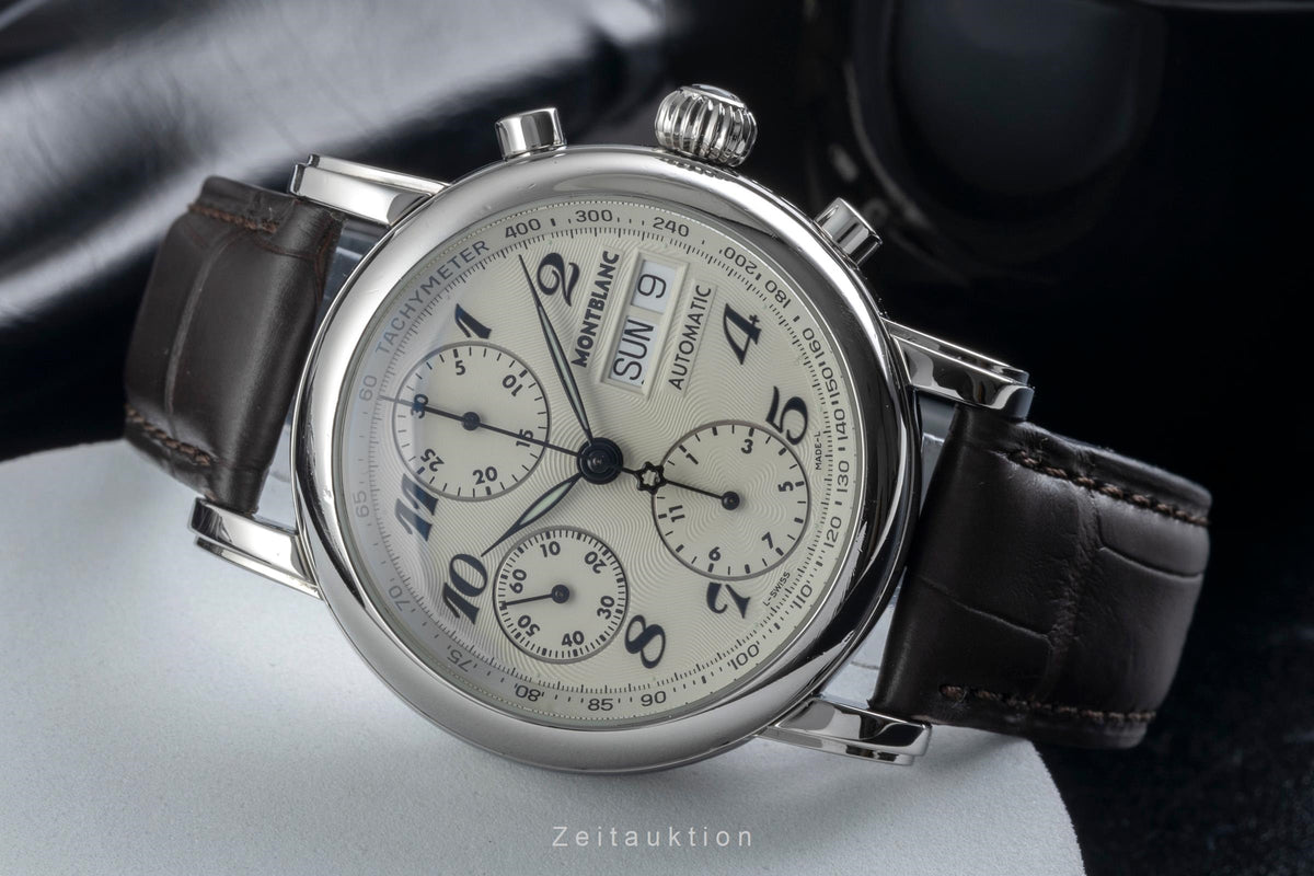 Montblanc Meisterstück chronographe acier automatique montre pour hommes 7016  [2606595]