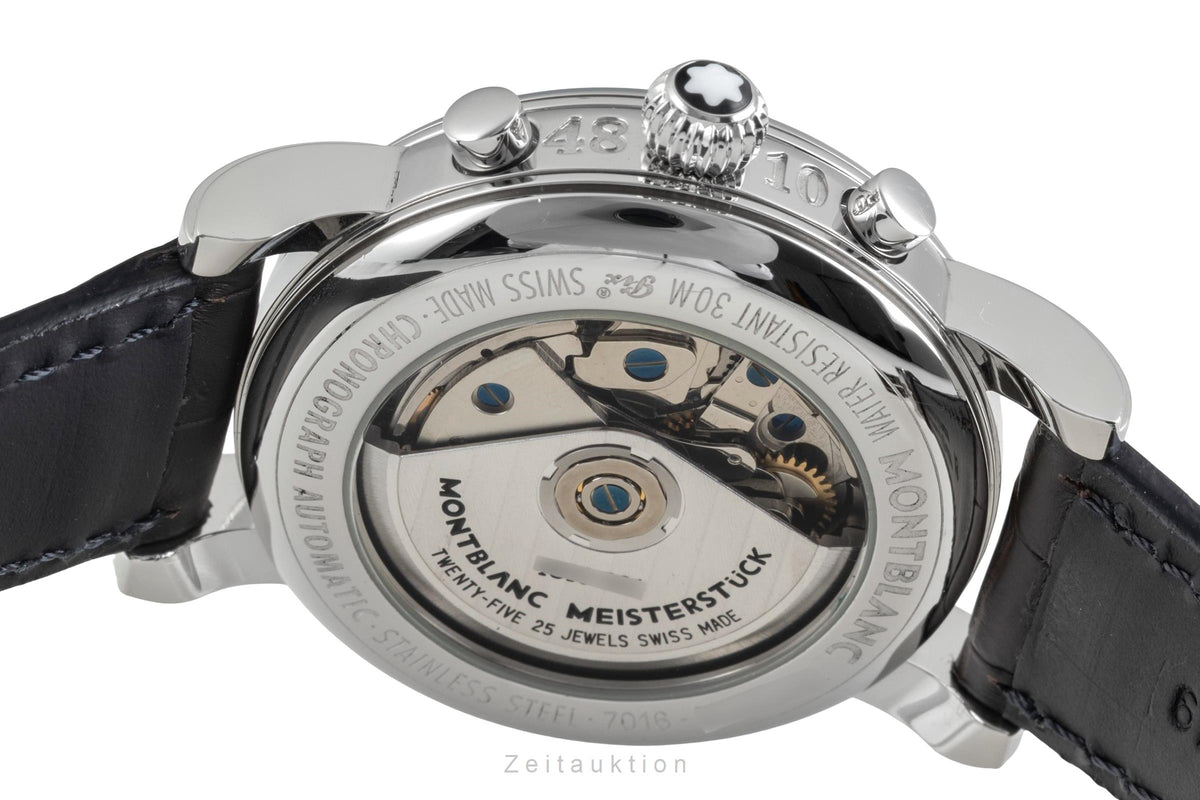 Montblanc Meisterstück chronographe acier automatique montre pour hommes 7016  [2606595]